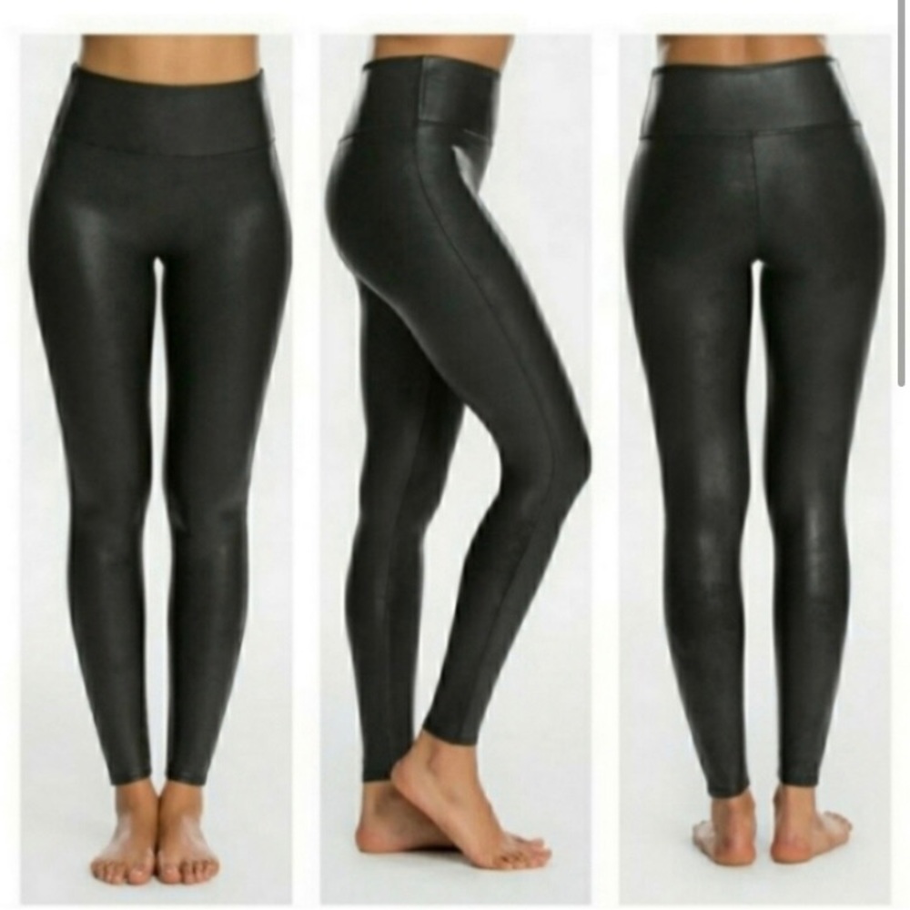 SPANX Faux Leather Leggings in Black size Small NWOT